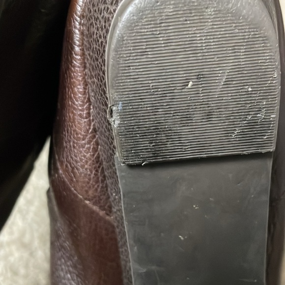 Gianni Bini Knee High Wedge Heel Boots Brown Leather - Picture 9 of 10